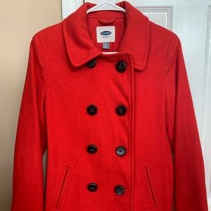 Old Navy red pea coat